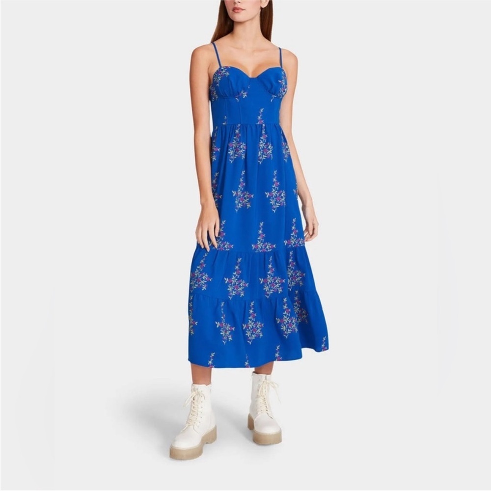 Floral Blue Midi Dress